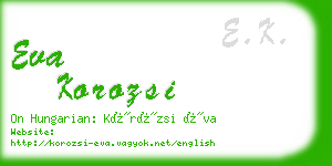 eva korozsi business card